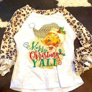 Ruffle sleeve Christmas Top
